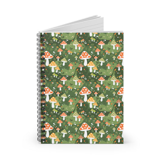 Mushroom Forest Spiral Notebook | Ruled Lined Journal