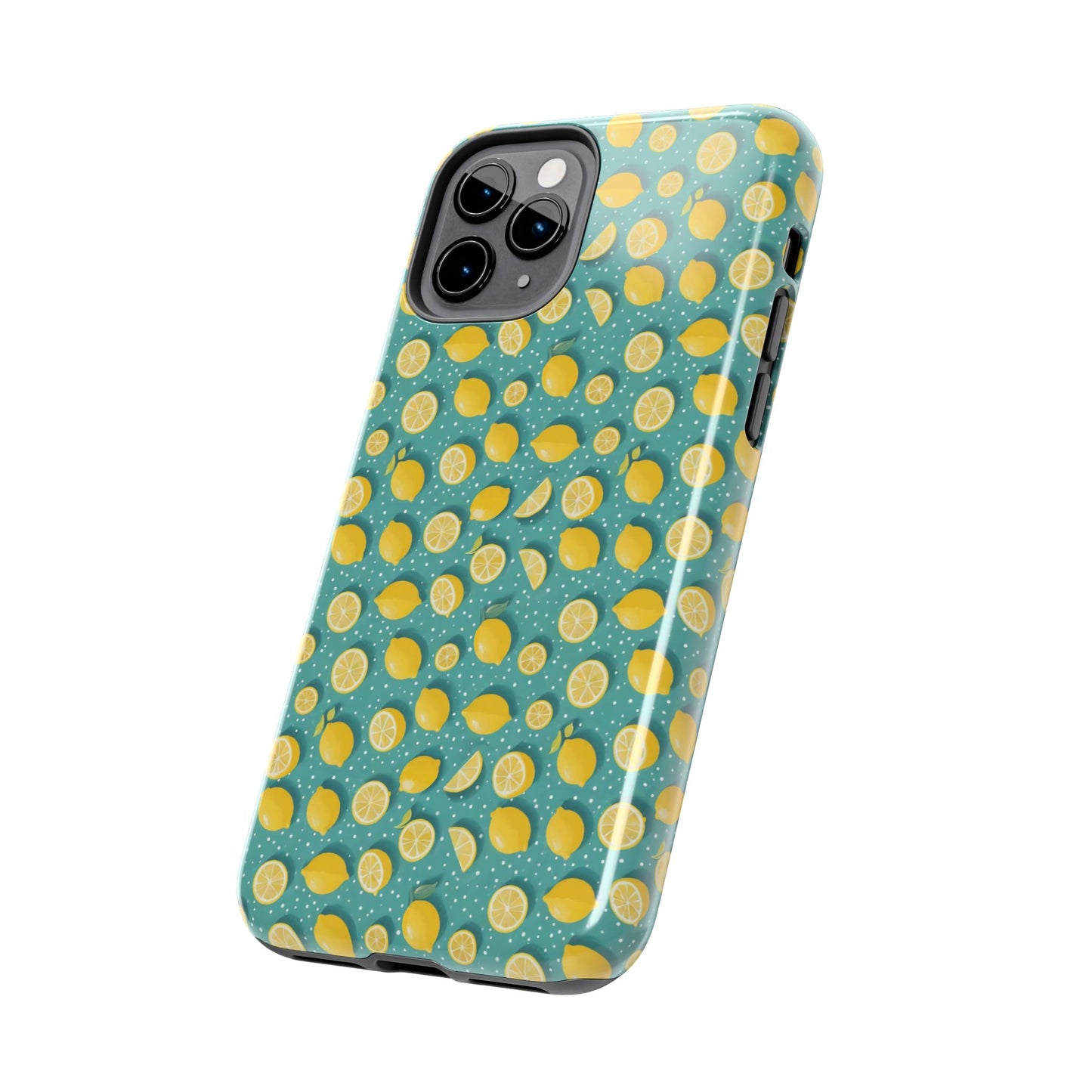 Zesty Teal Lemon: Polka Dot Tough Case