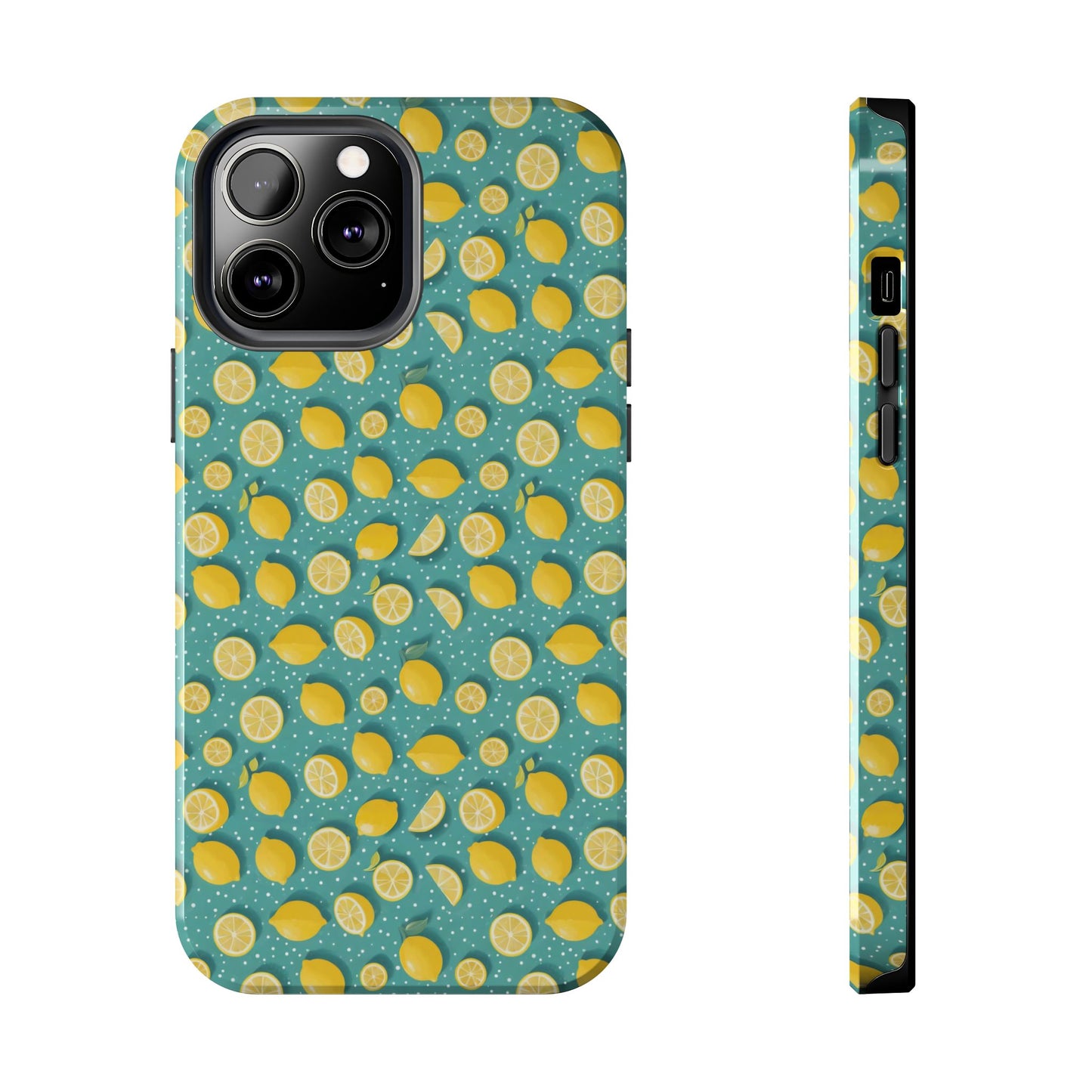 Zesty Teal Lemon: Polka Dot Tough Case
