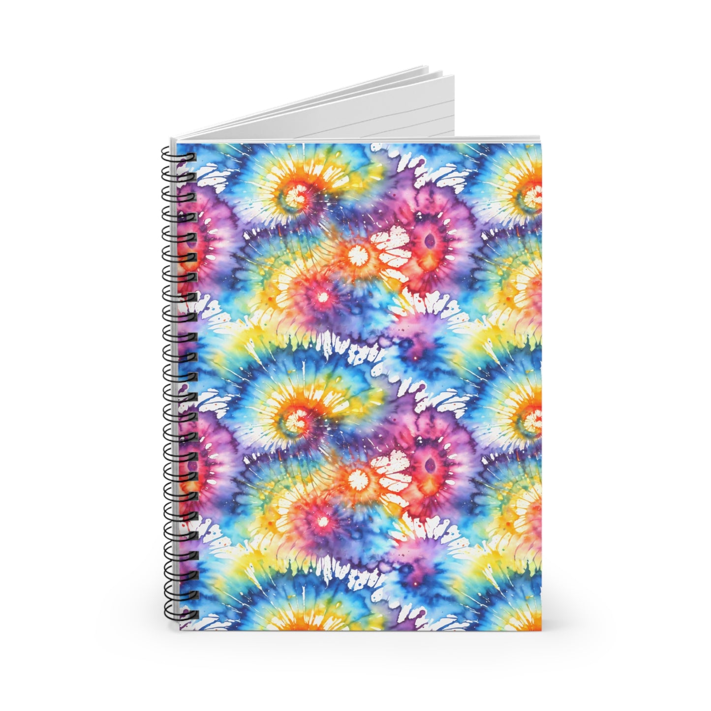 Colorful Tie Dye Swirl Notebook | Spiral Ruled Journal