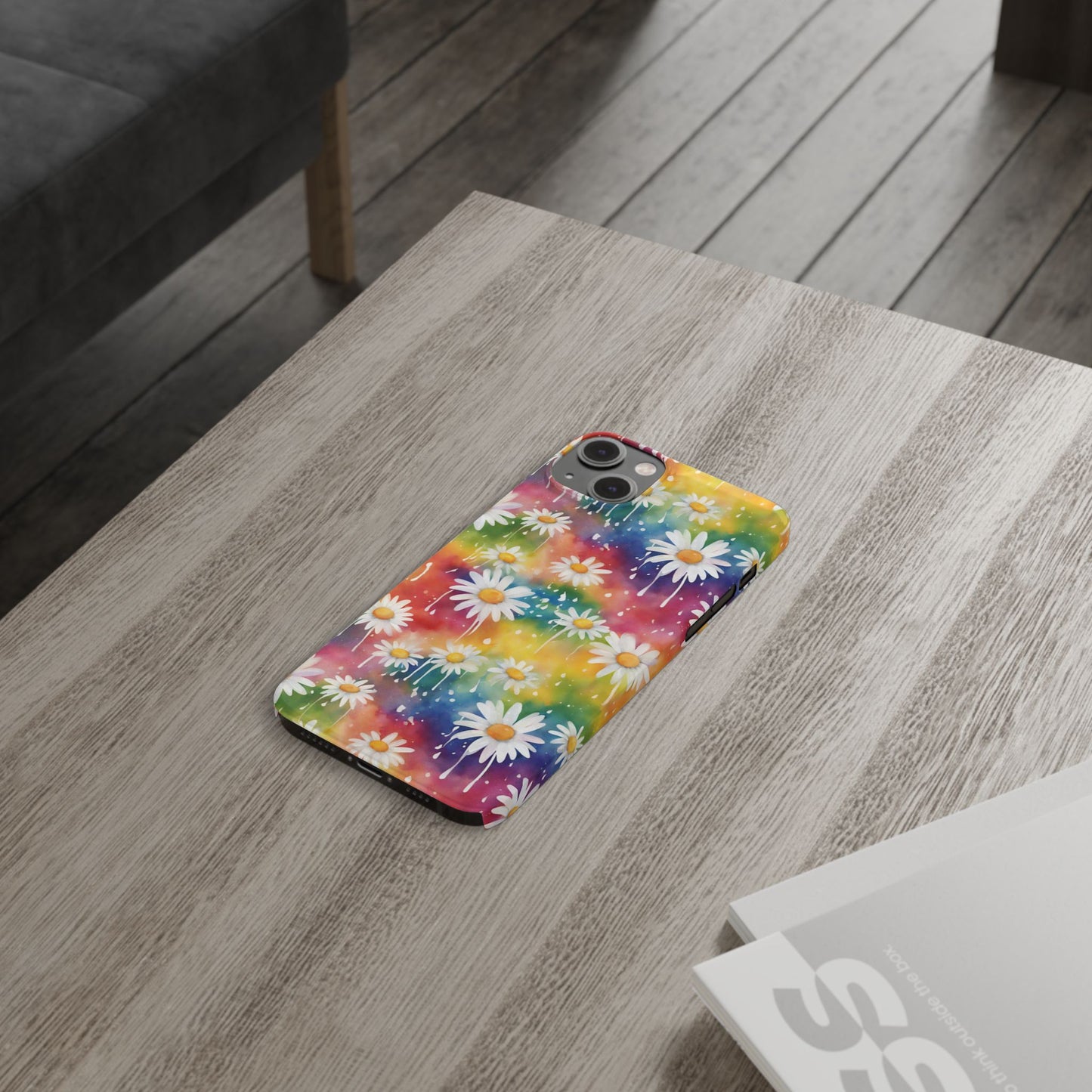 Daisy Rainbow Storm: Slim & Sleek Art Case