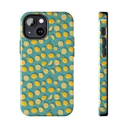 Zesty Teal Lemon: Polka Dot Tough Case