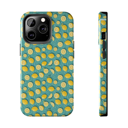 Zesty Teal Lemon: Polka Dot Tough Case