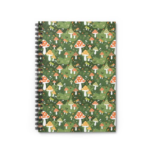 Mushroom Forest Spiral Notebook | Ruled Lined Journal