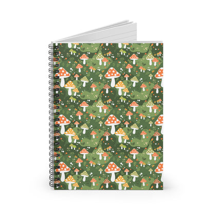 Mushroom Forest Spiral Notebook | Ruled Lined Journal