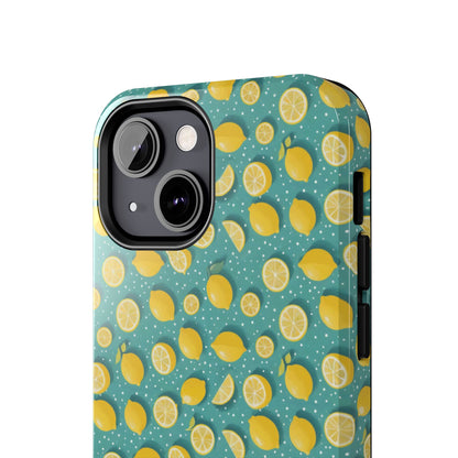 Zesty Teal Lemon: Polka Dot Tough Case