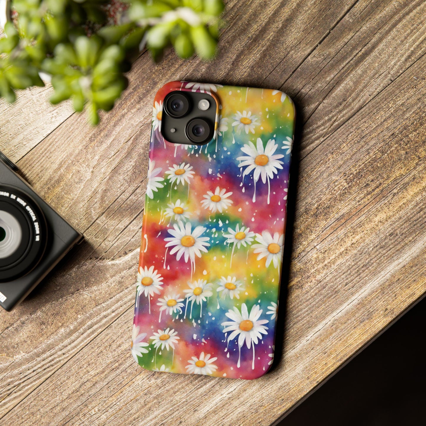 Daisy Rainbow Storm: Slim & Sleek Art Case