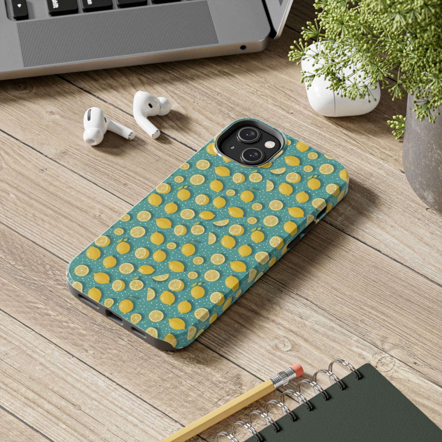 Zesty Teal Lemon: Polka Dot Tough Case