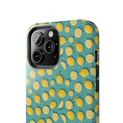 Zesty Teal Lemon: Polka Dot Tough Case