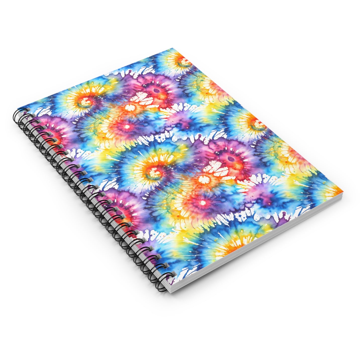 Colorful Tie Dye Swirl Notebook | Spiral Ruled Journal