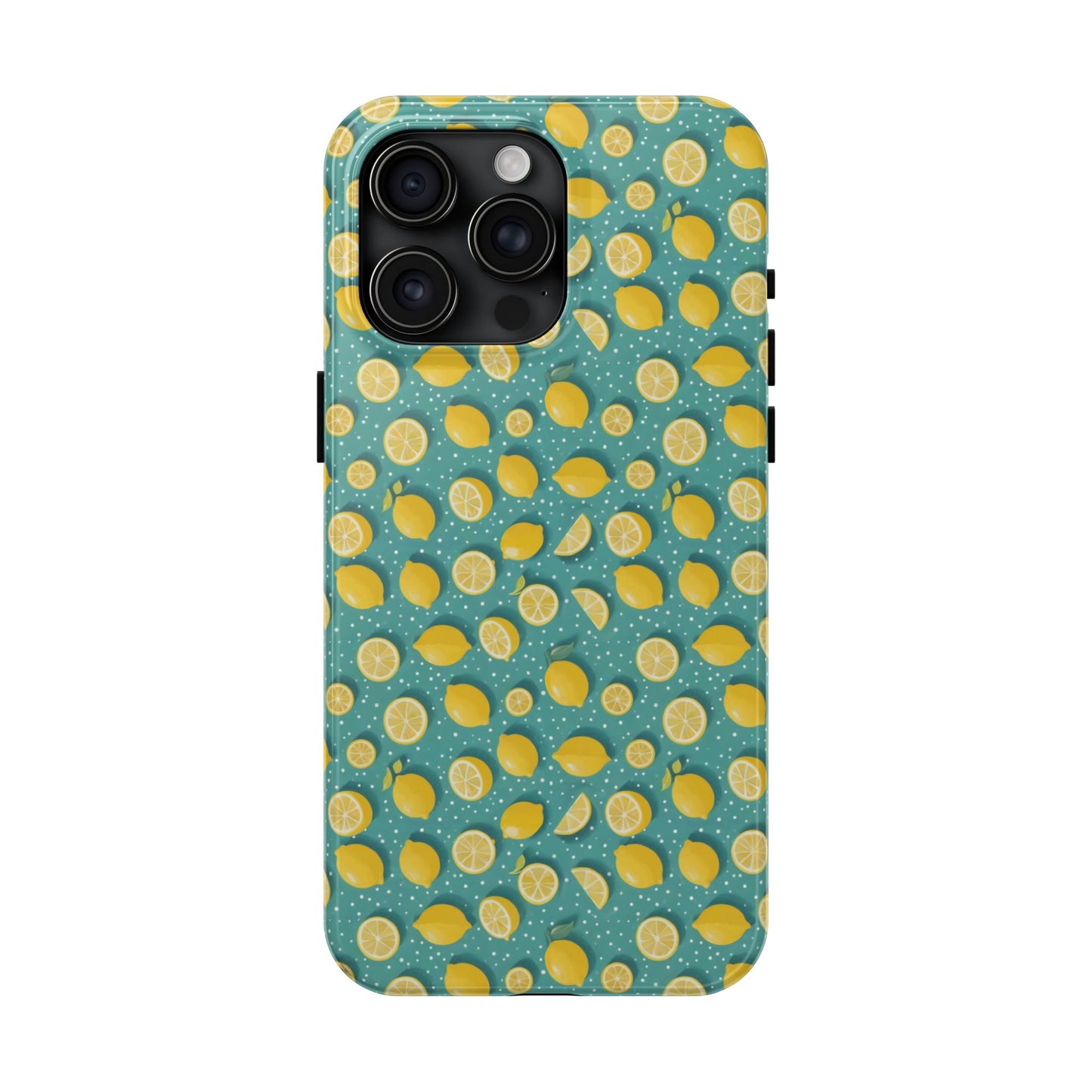 Zesty Teal Lemon: Polka Dot Tough Case